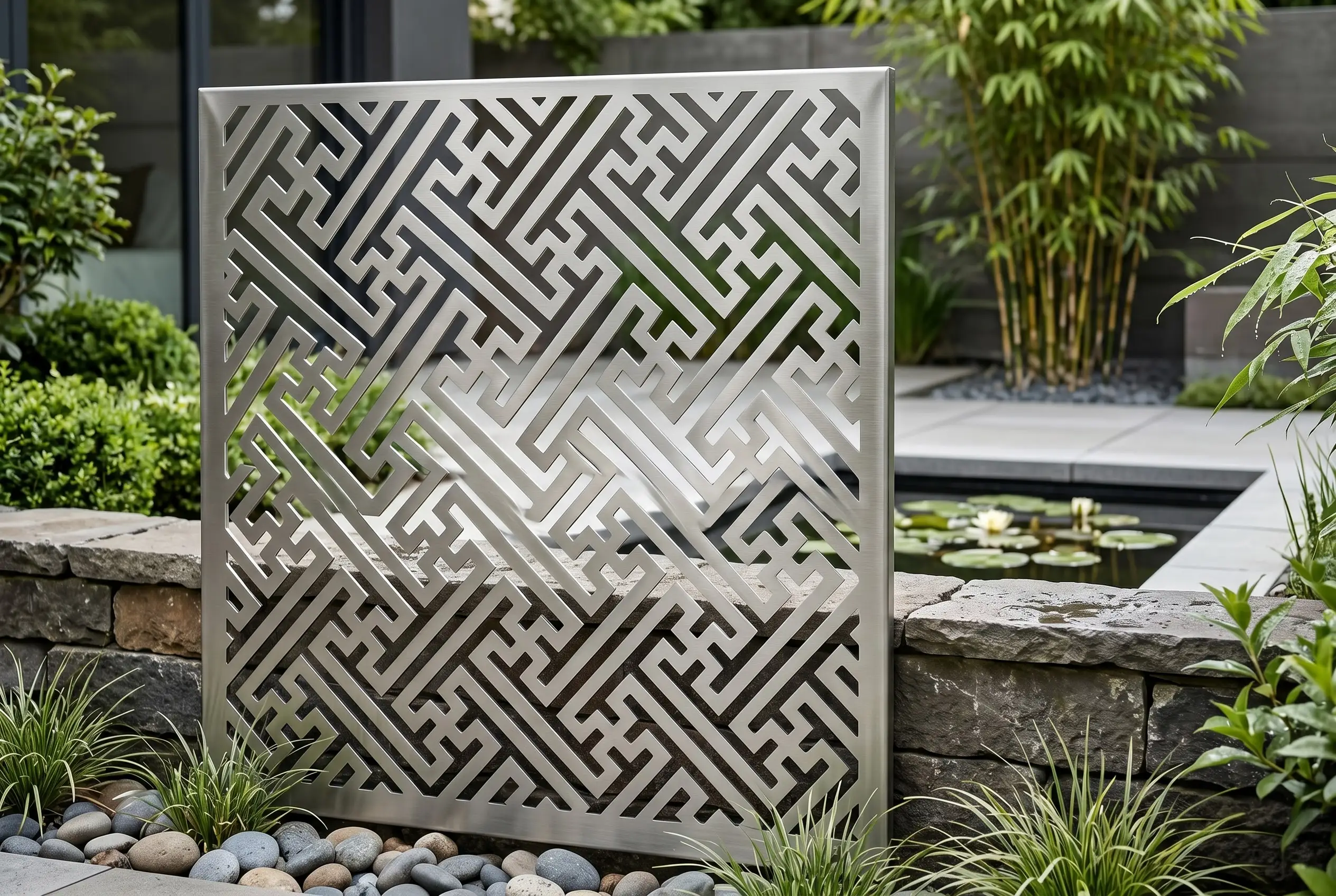 custom metal landscaping decorative panel for architectural facade and outdoor design applications