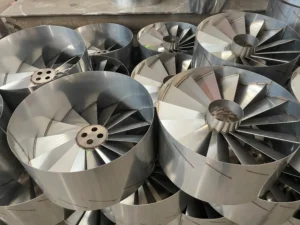 Custom stainless steel centrifugal fan impellers and air duct housings fabricated by ZEMSS China