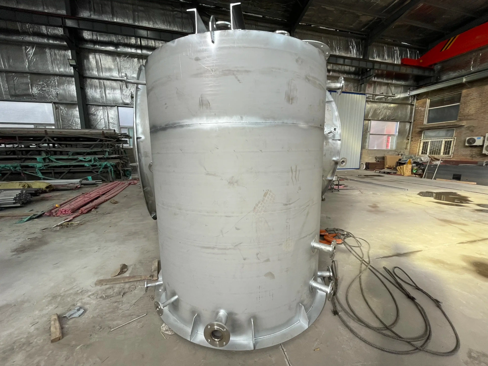 Large stainless steel vertical process water tank fabricated for BASF chemical process – industrial tank manufacturer ZEMSS China