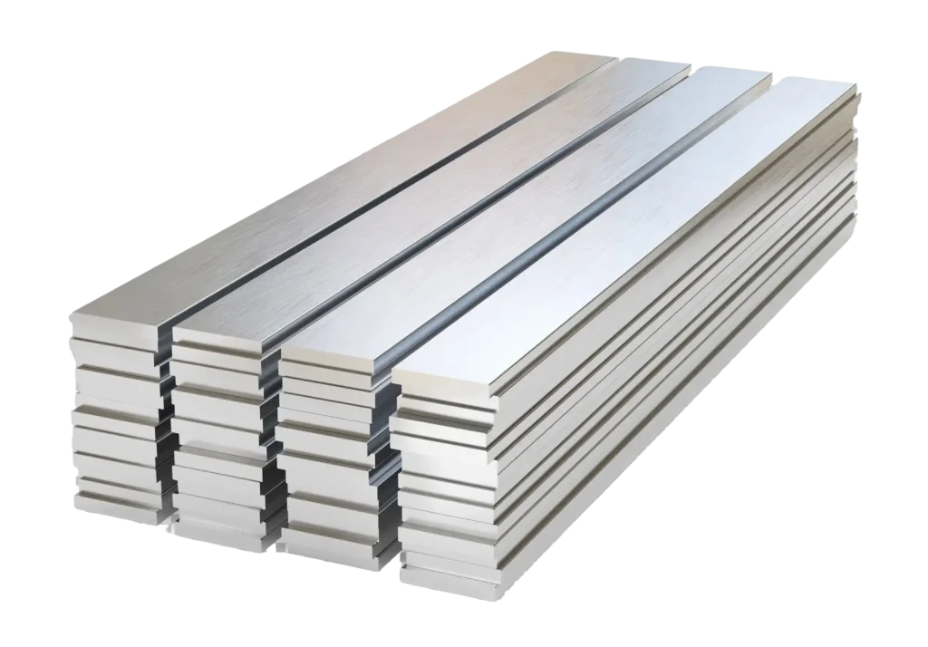 steel and aluminum plates isolated for industrial material supply and fabrication