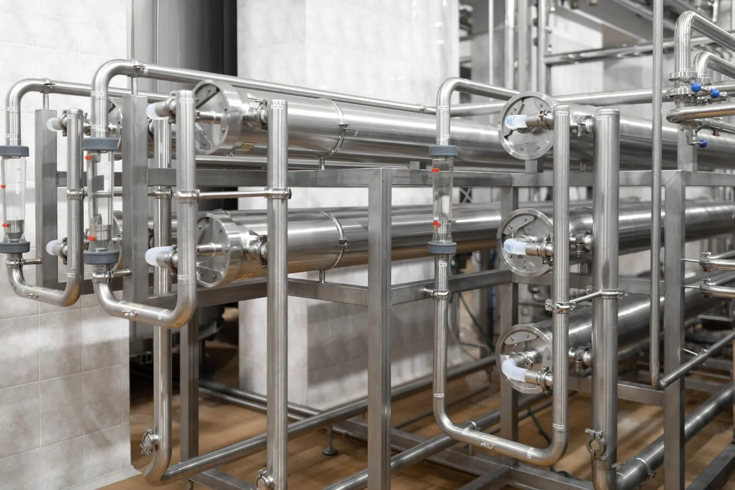 sanitary stainless steel heat exchangers for pharmaceutical processing systems