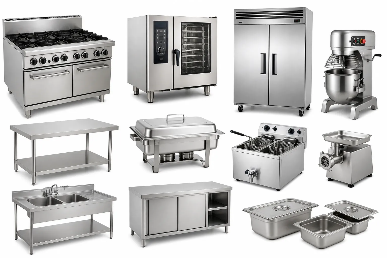stainless steel catering and kitchen equipment for commercial food service applications