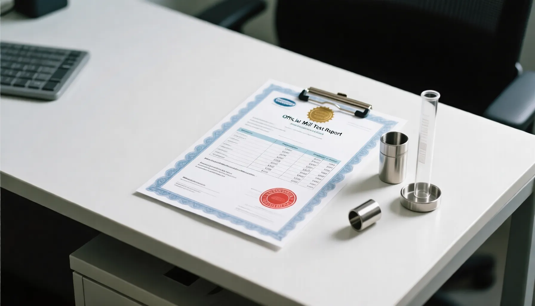 EN 10204 Mill Test Report certificate for stainless steel material verification