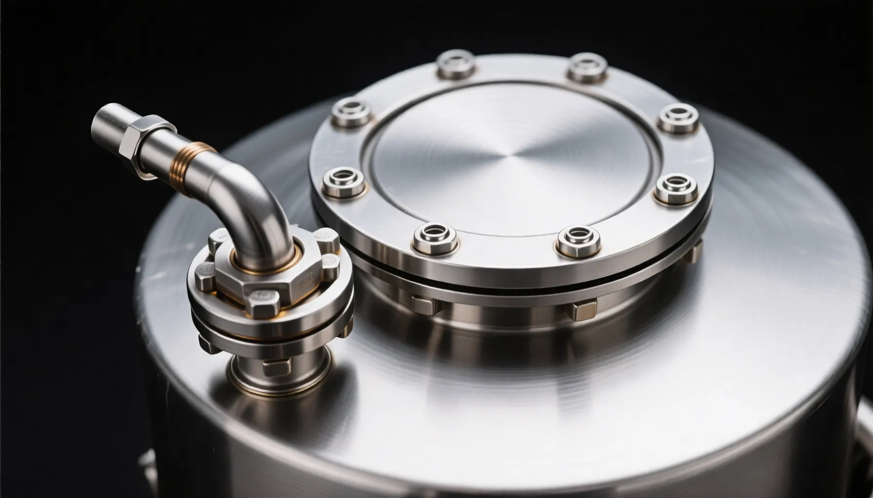 Stainless steel tank manhole and flanged nozzle fitting detail