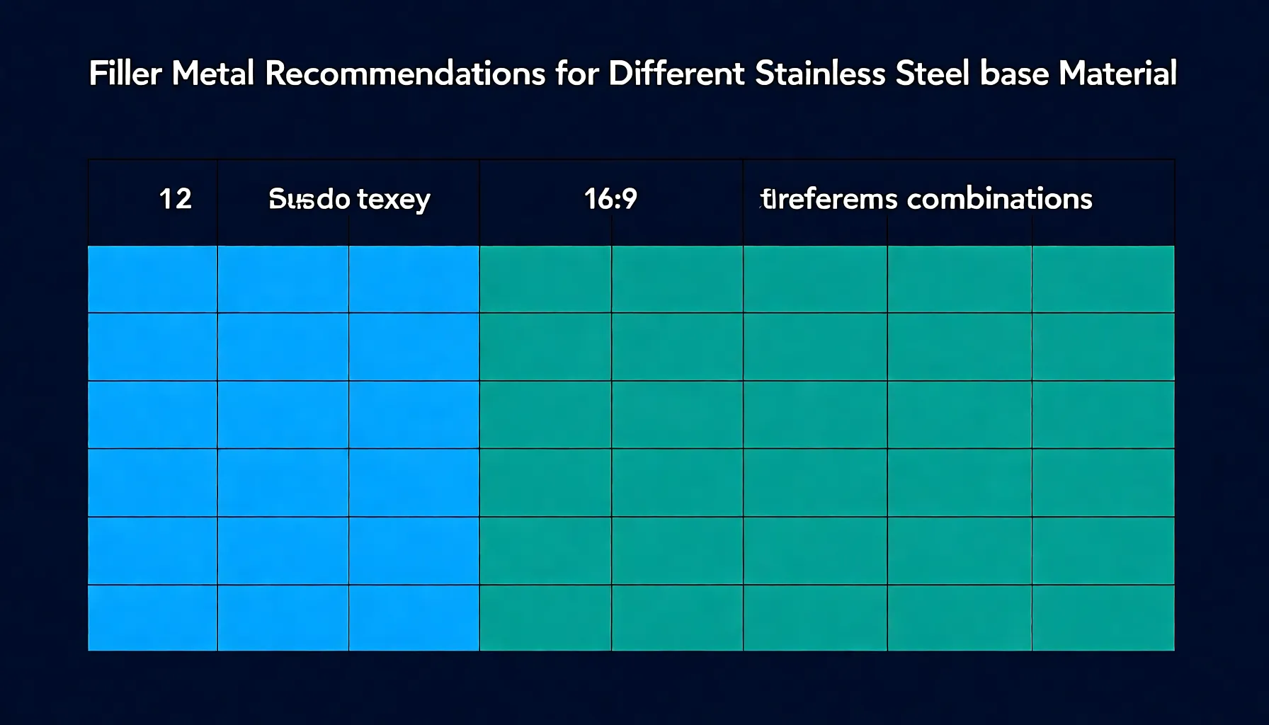 Welding filler metal selection guide for stainless steel grades
