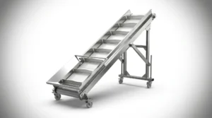 Stainless steel automated conveyor and handling system for food processing facility