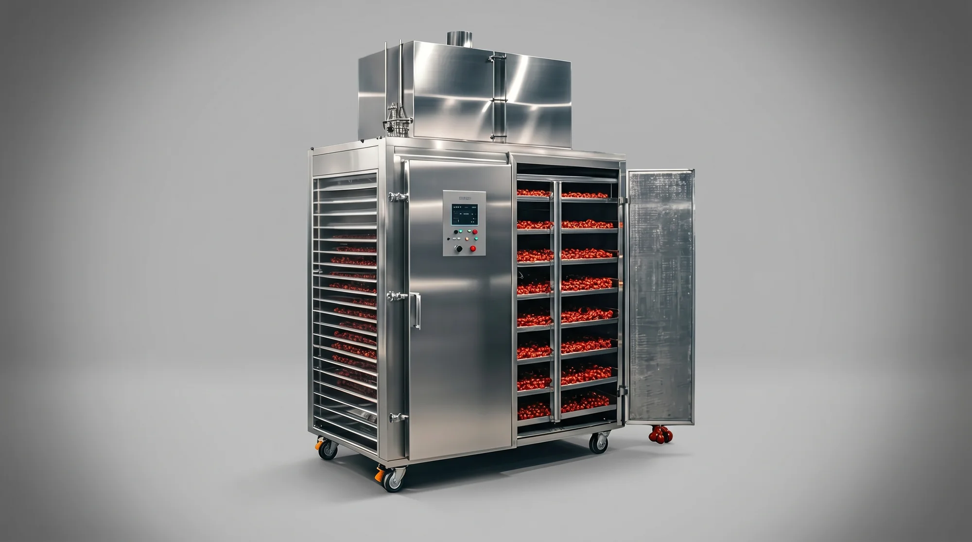 Commercial grade stainless steel kitchen processing equipment for food manufacturing