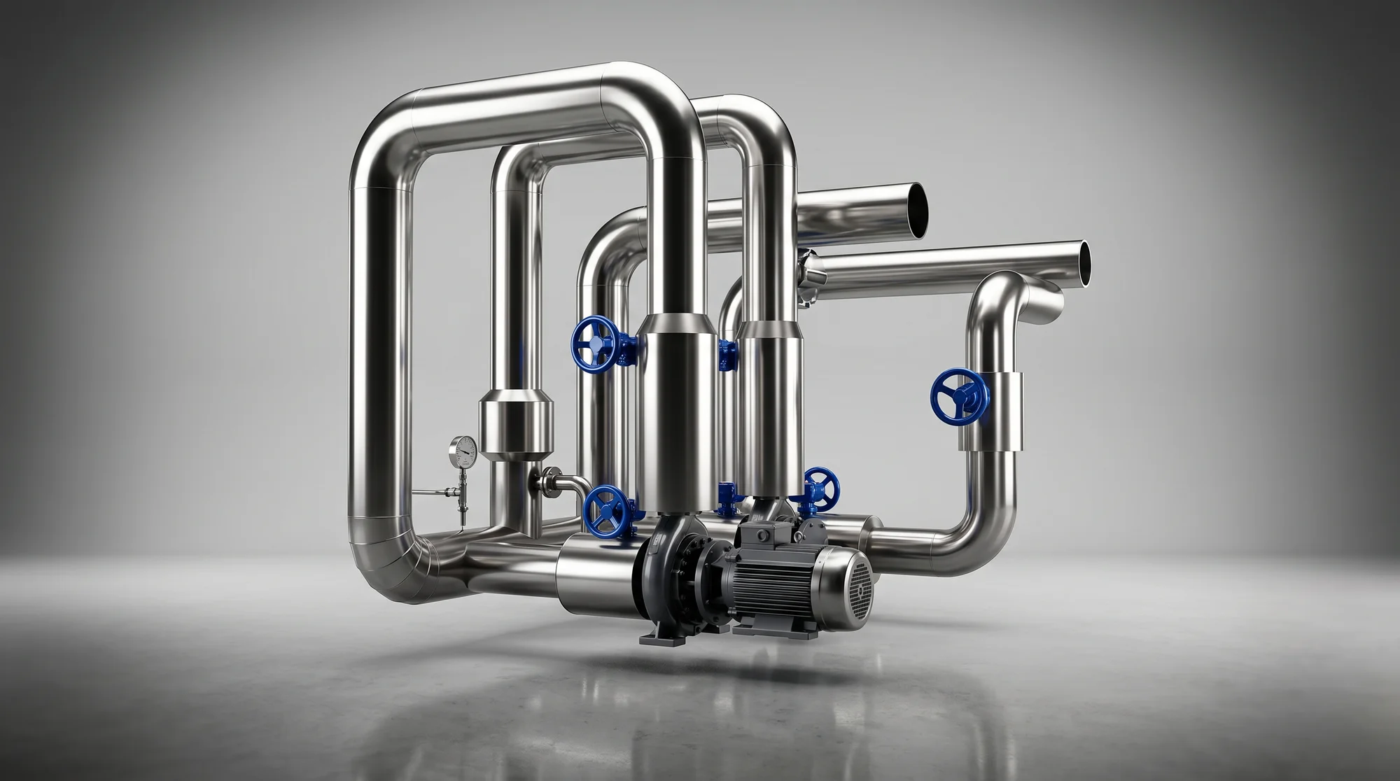 316L stainless steel chemical grade process piping system for industrial chemical plant