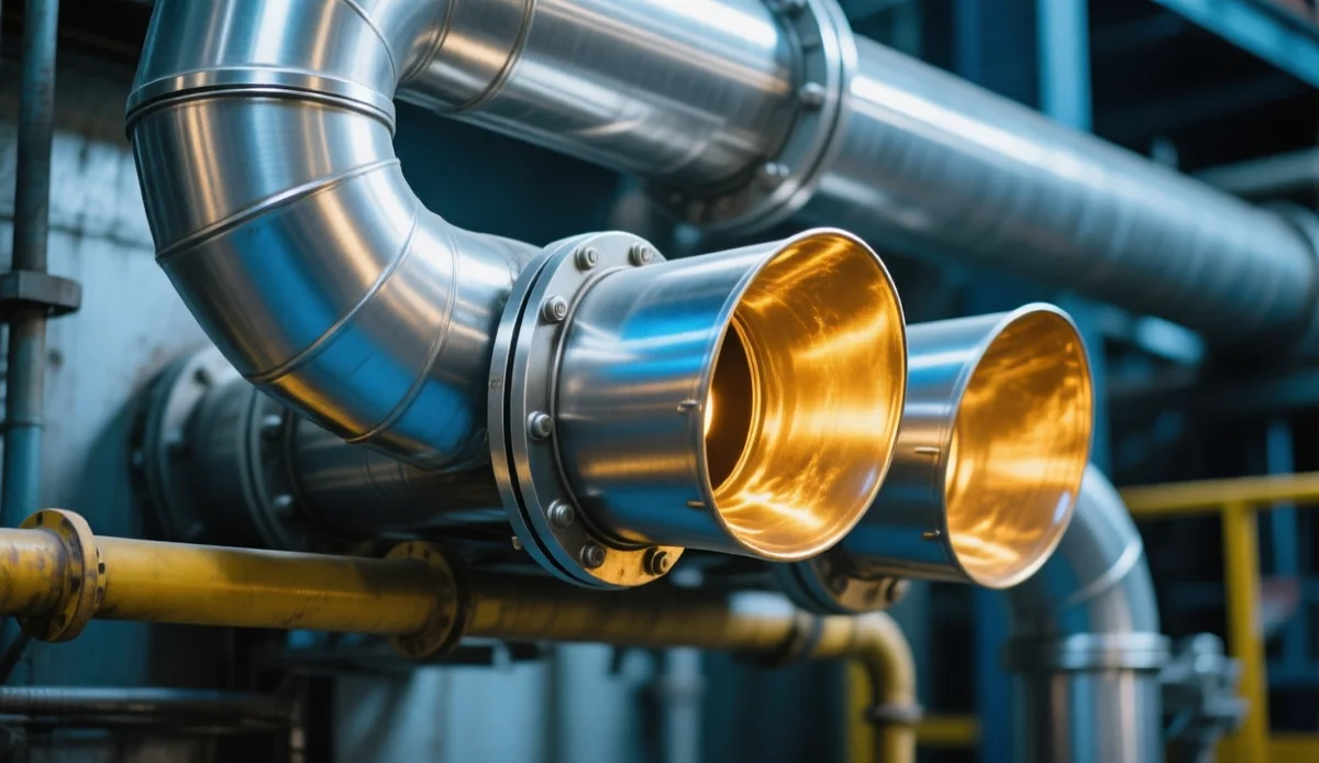 Stainless steel exhaust components with heat tint operating at high temperature