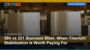 304 vs 321 Stainless Steel: When Titanium Stabilization Is Worth Paying For - zemsteel article cover