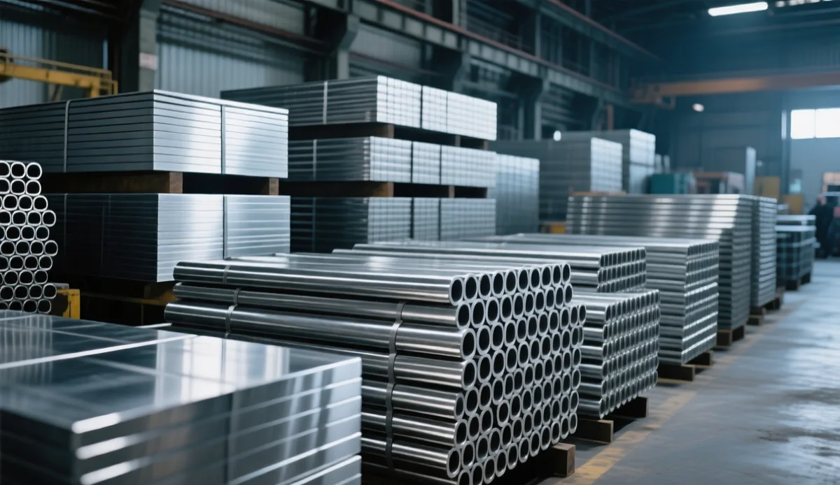 Inconel 625 vs 904L Nickel alloy 625 and 904L stainless steel plates and bars in a warehouse